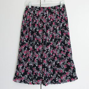 Banana Republic Comfy Pleated Floral Midi Skirt